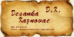 Desanka Kaznovac vizit kartica